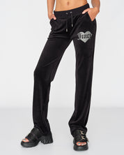 Classic Velour Del Ray Diamante Diamante Pant Black - Juicy Couture Scandinavia