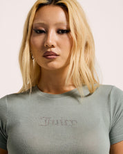 Juicy Sheer Fitted Tee Chinois Green - Juicy Couture Scandinavia