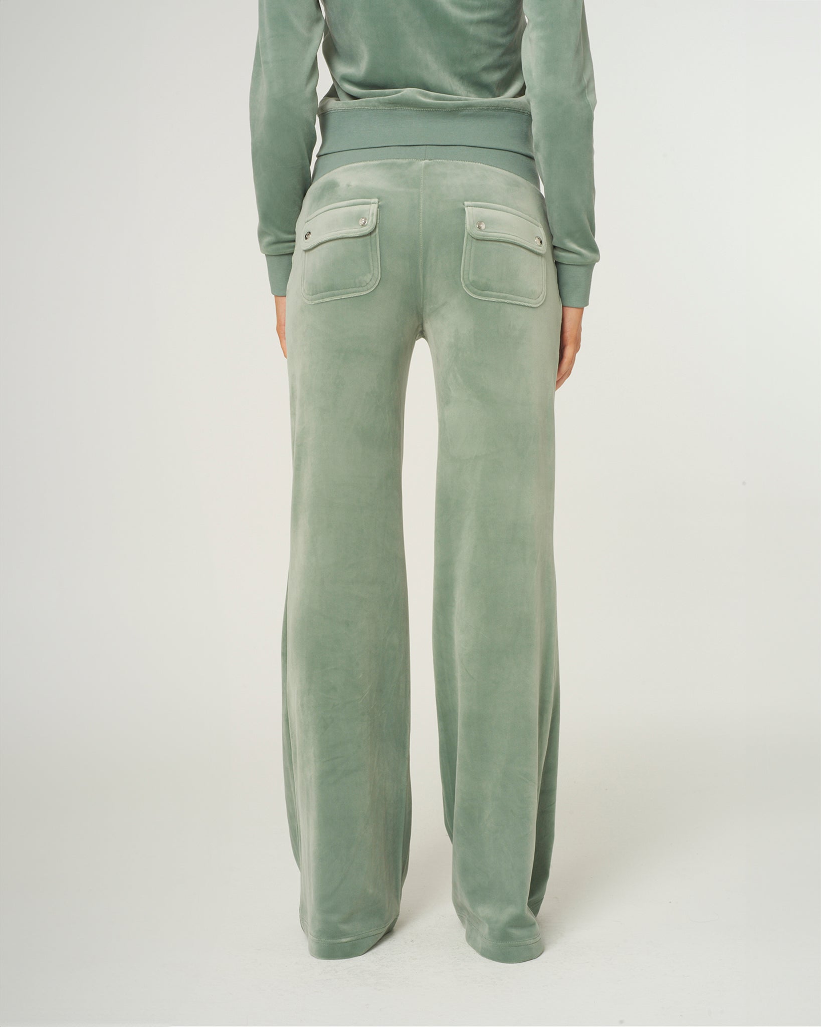 Classic Velour Layla Low Rise Pocket Flare Chinois Green - Juicy Couture Scandinavia