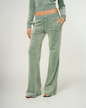 Classic Velour Layla Low Rise Pocket Flare Chinois Green - Juicy Couture Scandinavia