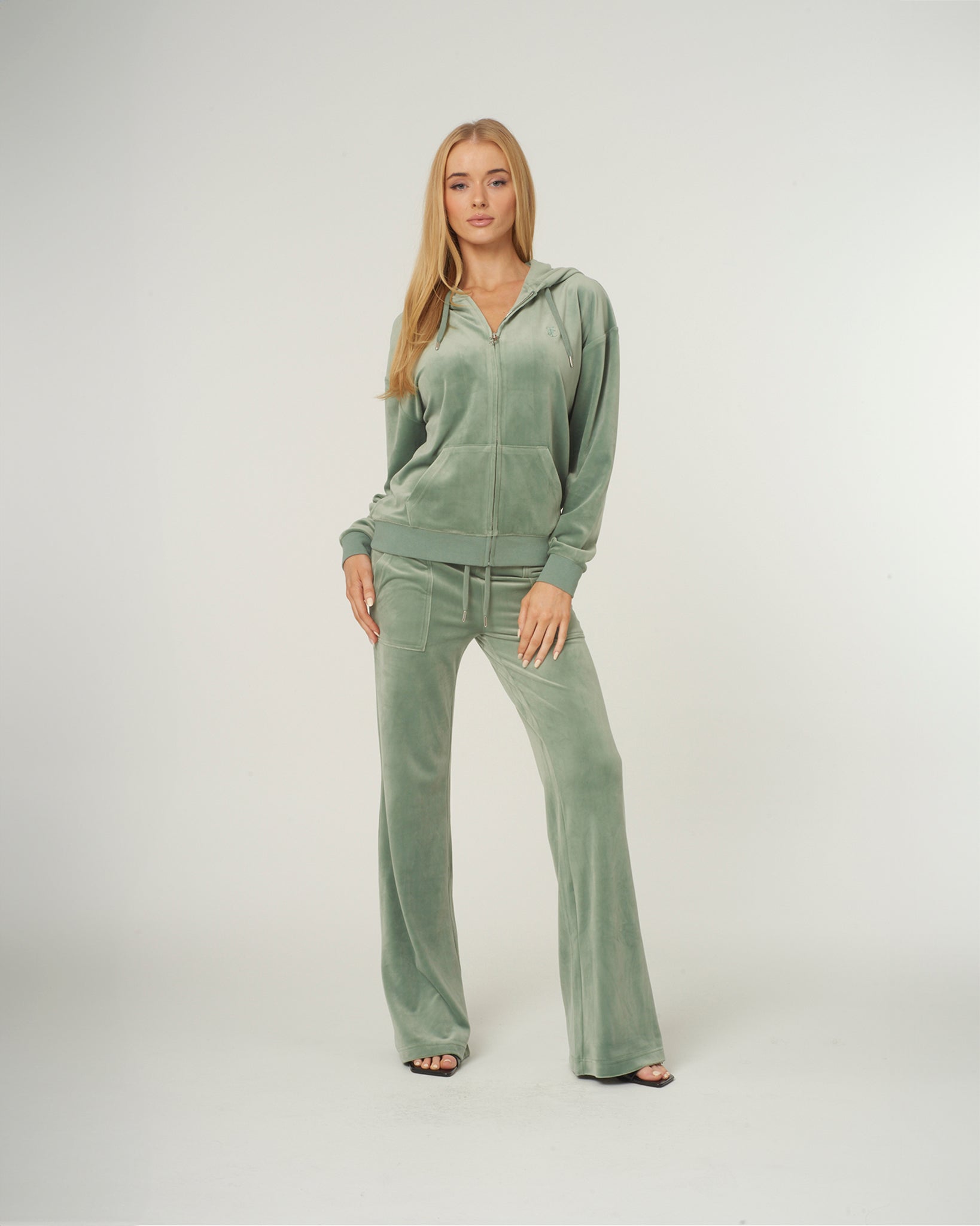 Halan Oversized Zip Through Hoodie Chinois Green - Juicy Couture Scandinavia