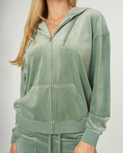 Halan Oversized Zip Through Hoodie Chinois Green - Juicy Couture Scandinavia