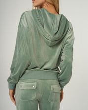 Halan Oversized Zip Through Hoodie Chinois Green - Juicy Couture Scandinavia