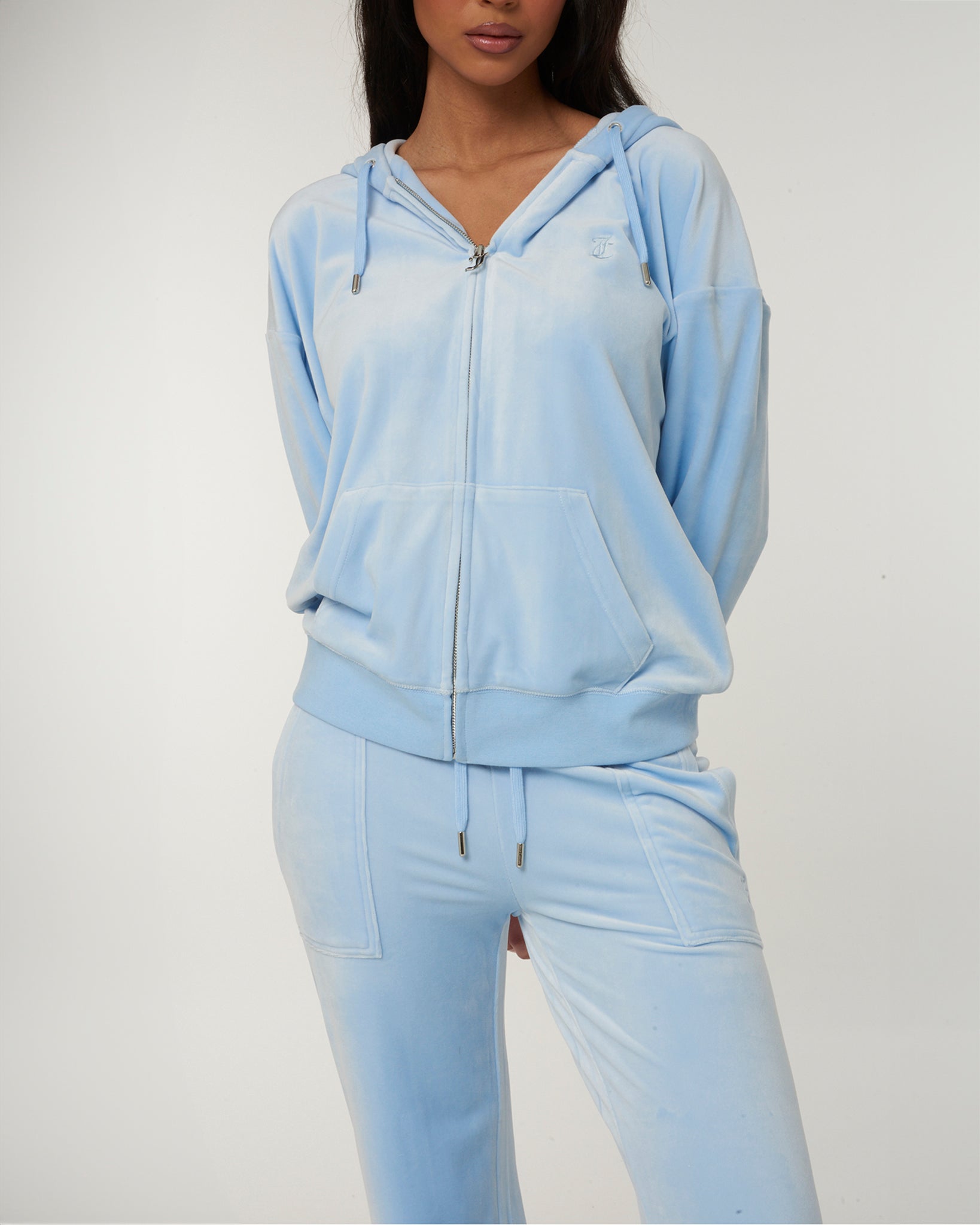 Halan Oversized Zip Through Hoodie Powder Blue - Juicy Couture Scandinavia