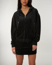 Halan Oversized Zip Through Hoodie Black - Juicy Couture Scandinavia