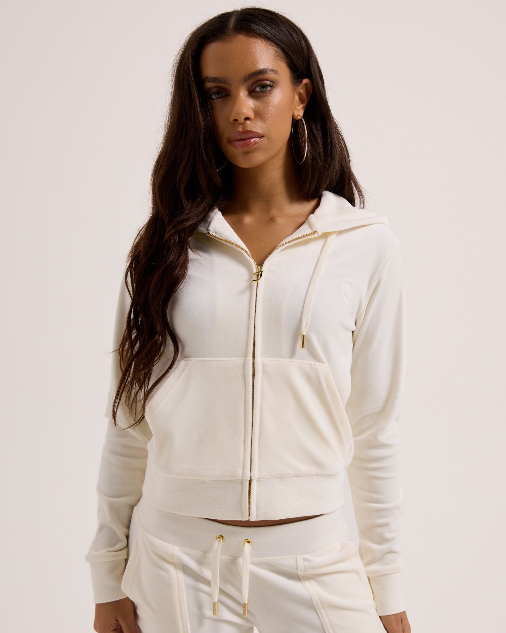 Classic Velour Robertson Zip Hoodie Sugar Swizzle Gold – Juicy Couture