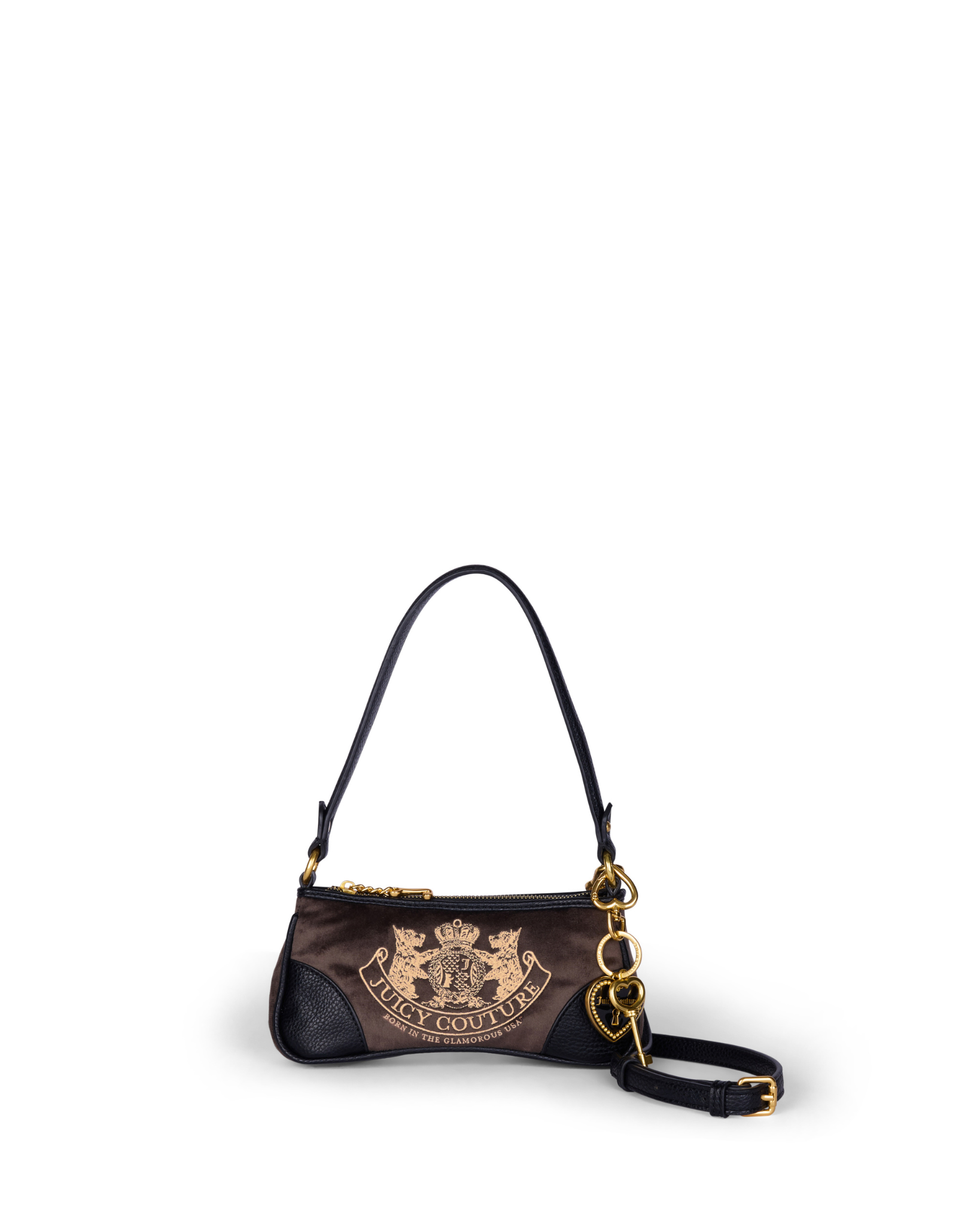 Juicy Couture Daydreamer Crest Embroidered Shoulder bag Chocolate