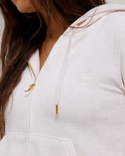 Classic Velour Robertson Zip Hoodie Gold Oatmeal Marl - Juicy Couture Scandinavia