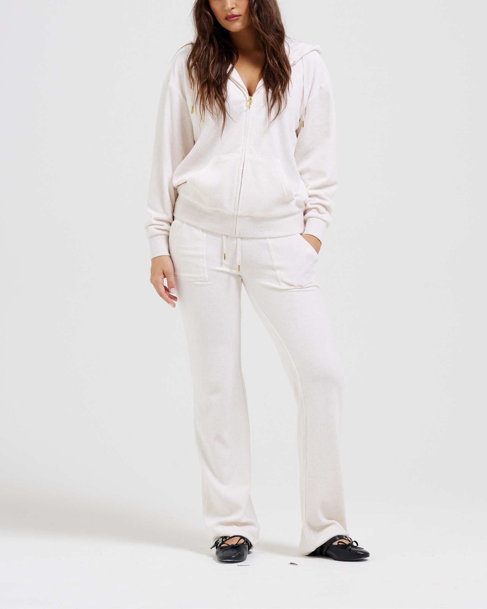 Classic Velour Del Ray Pant Gold Oatmeal Marl - Juicy Couture Scandinavia