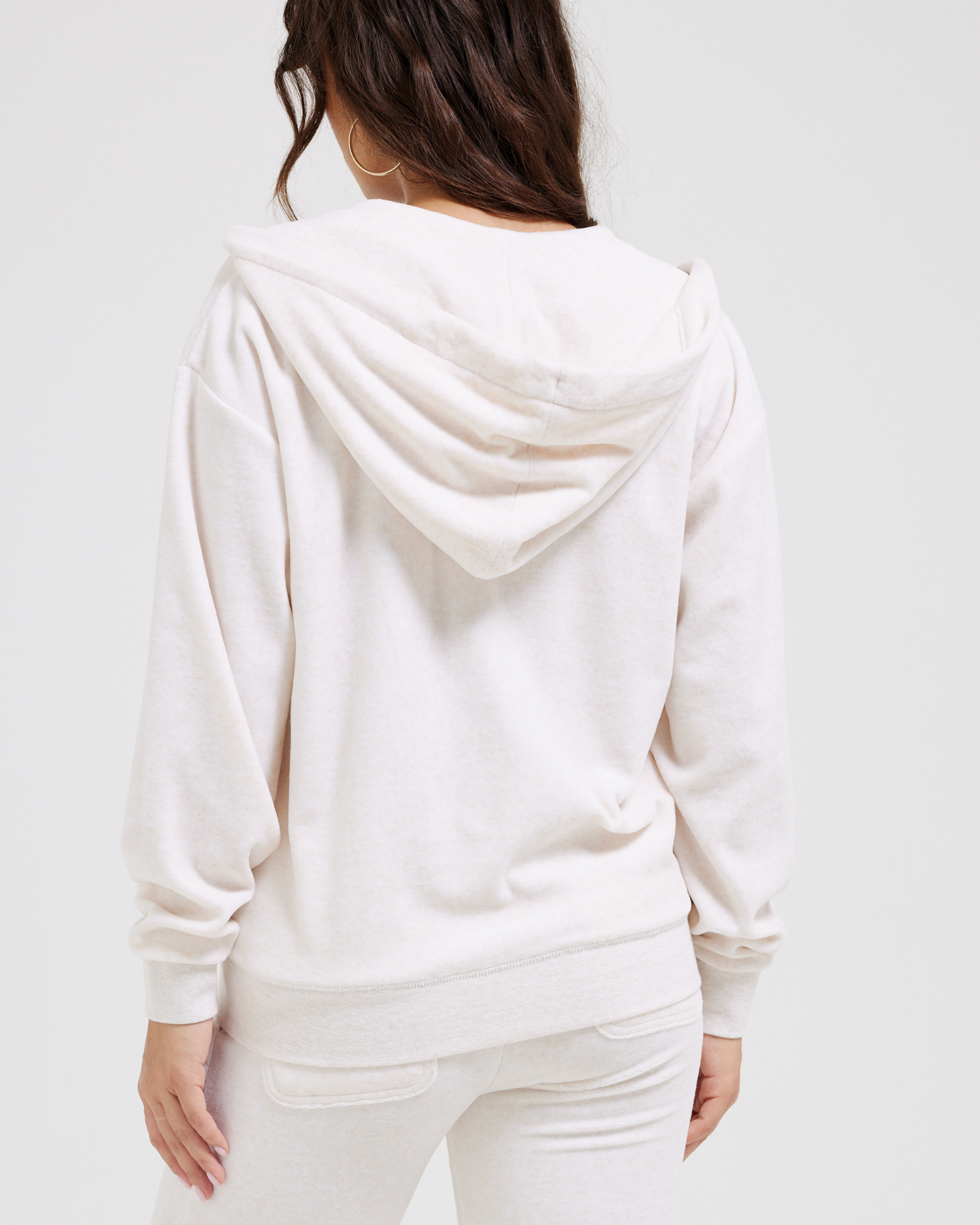 Halan Oversized Zip Through Hoodie Gold Oatmeal Marl - Juicy Couture Scandinavia