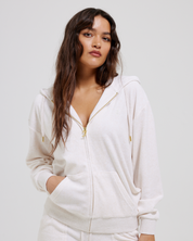 Halan Oversized Zip Through Hoodie Gold Oatmeal Marl - Juicy Couture Scandinavia