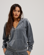 Halan Oversized Zip Through Hoodie Charcoal Marl - Juicy Couture Scandinavia