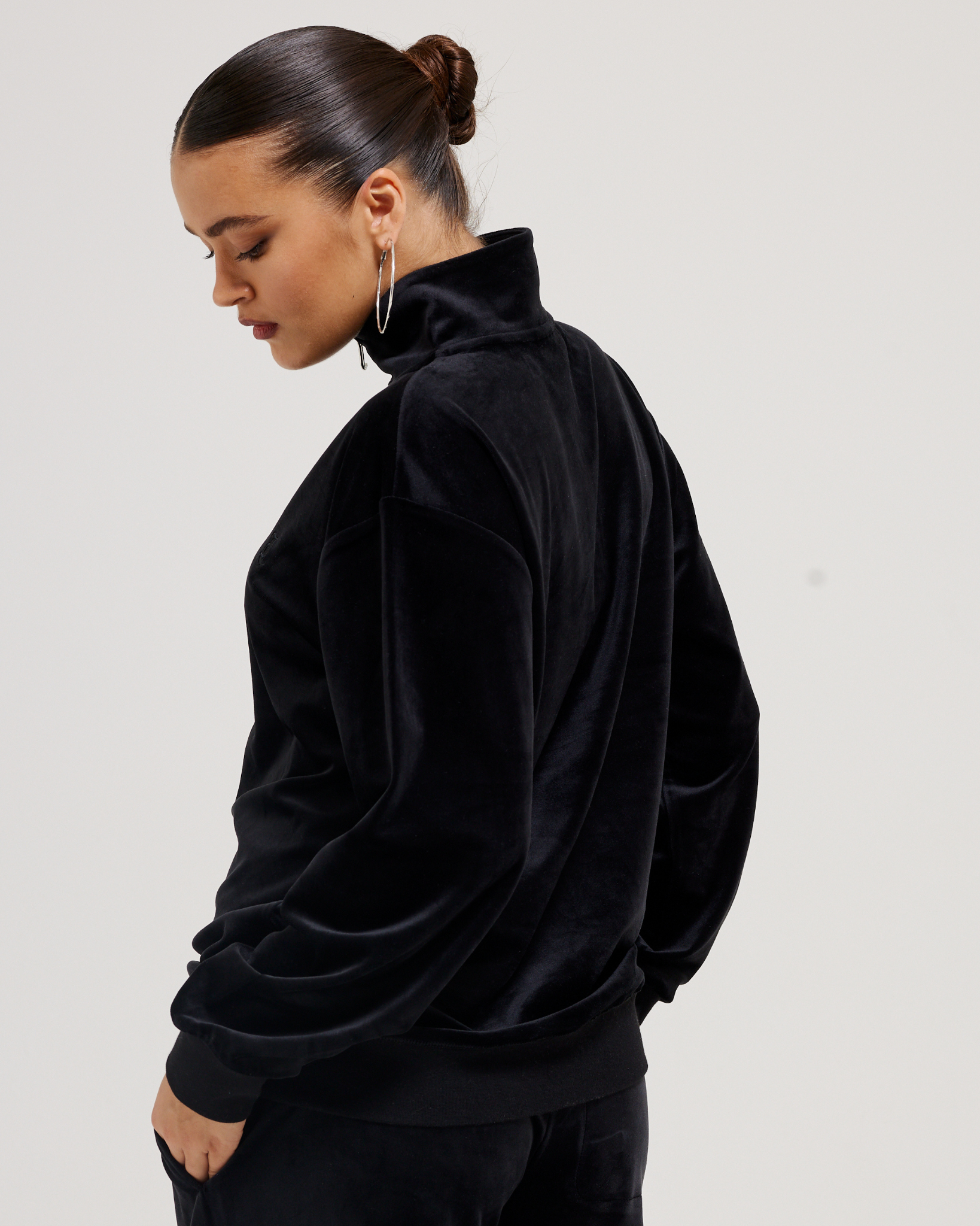 Classic Velour Oversized Pete Pullover Black - Juicy Couture Scandinavia