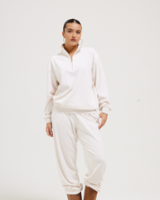 Classic Velour Oversized Pete Pullover Oatmeal Marl - Juicy Couture Scandinavia