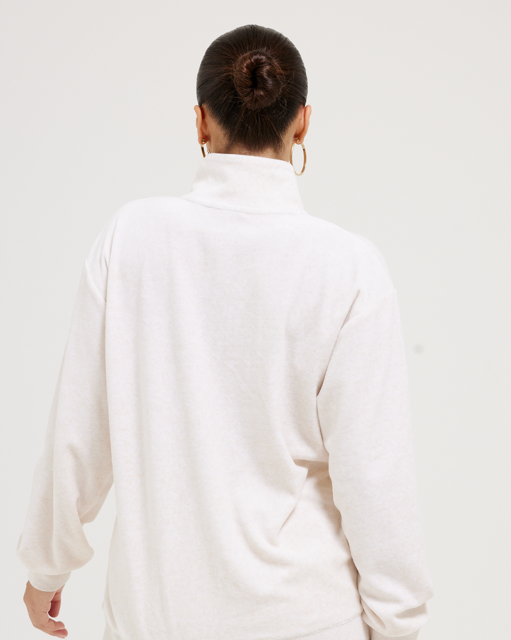 Classic Velour Oversized Pete Pullover Oatmeal Marl - Juicy Couture Scandinavia