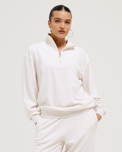 Classic Velour Oversized Pete Pullover Oatmeal Marl - Juicy Couture Scandinavia