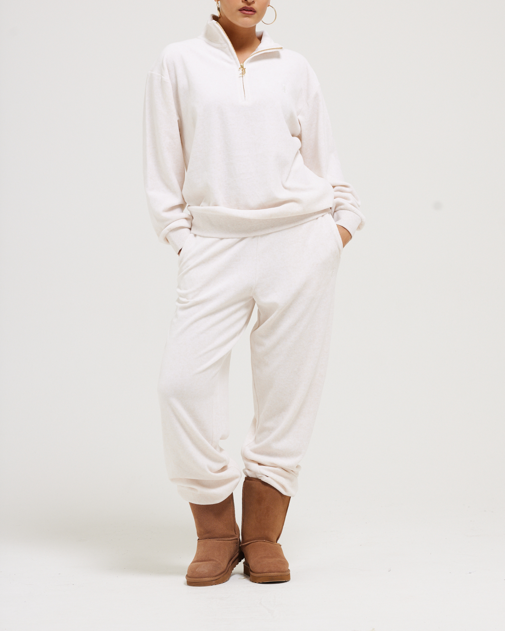Davidson Velour Pants Oatmeal Marl - Juicy Couture Scandinavia