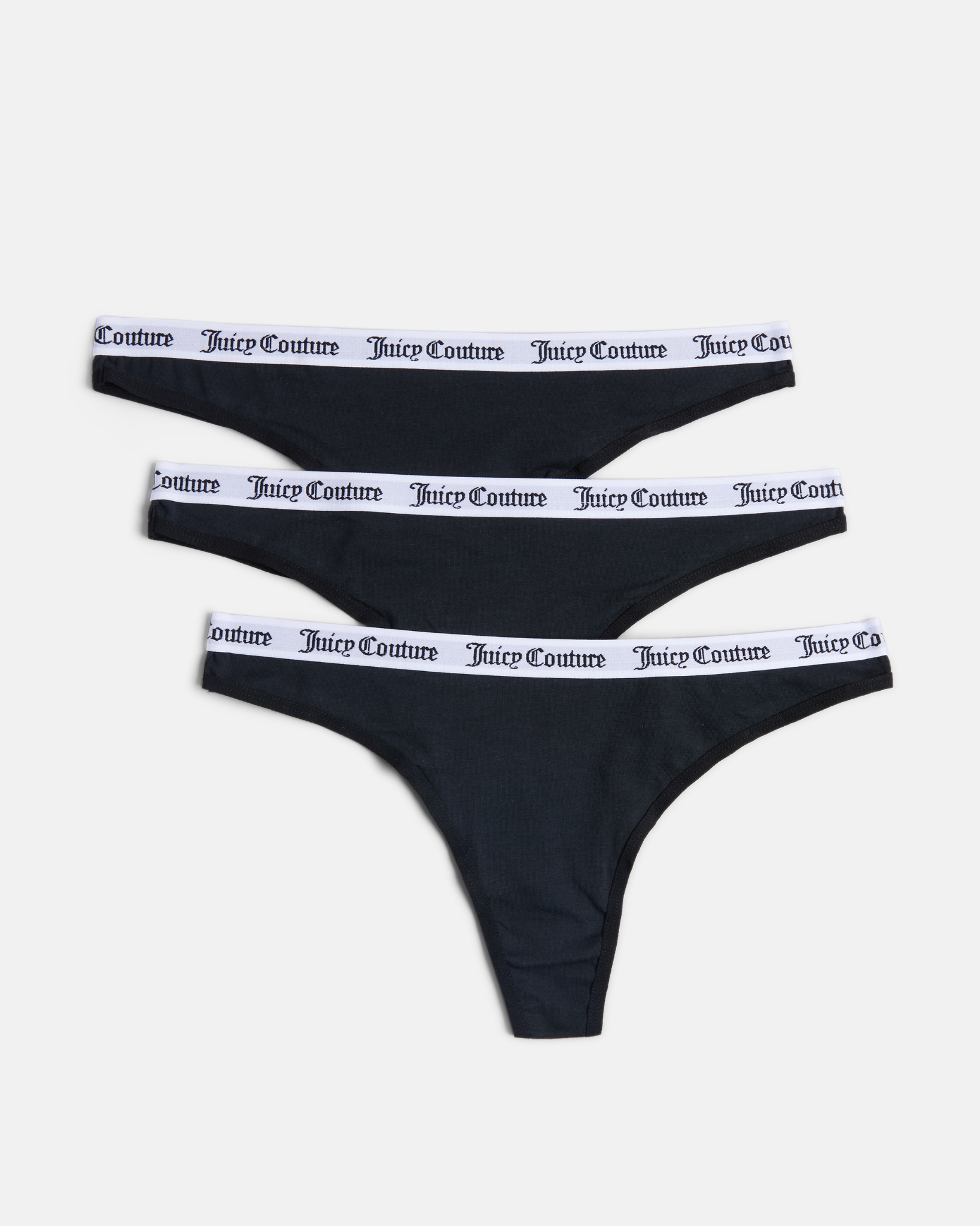 Dana Cotton Thong 3-pack Black - Juicy Couture Scandinavia