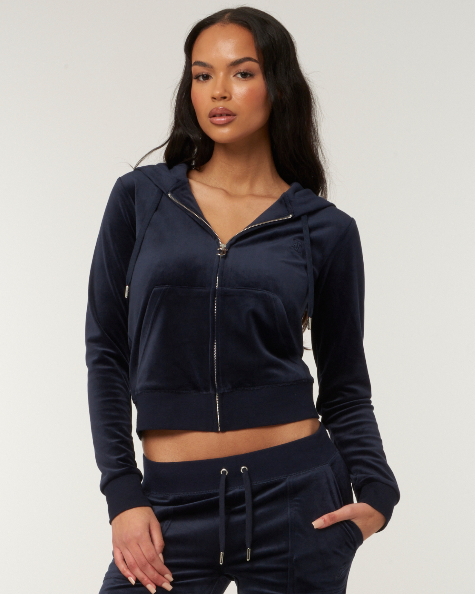Classic Velour Robertson Zip Hoodie Night Sky - Juicy Couture Scandinavia
