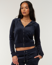 Classic Velour Robertson Zip Hoodie Night Sky - Juicy Couture Scandinavia