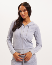 Classic Velour Robertson Zip Hoodie Silver Marl - Juicy Couture Scandinavia