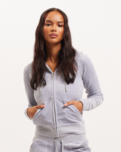 Classic Velour Robertson Zip Hoodie Silver Marl - Juicy Couture Scandinavia