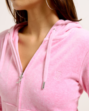 Classic Velour Robertson Zip Hoodie Pink Marl - Juicy Couture Scandinavia