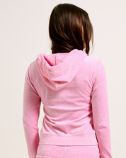 Classic Velour Robertson Zip Hoodie Pink Marl - Juicy Couture Scandinavia