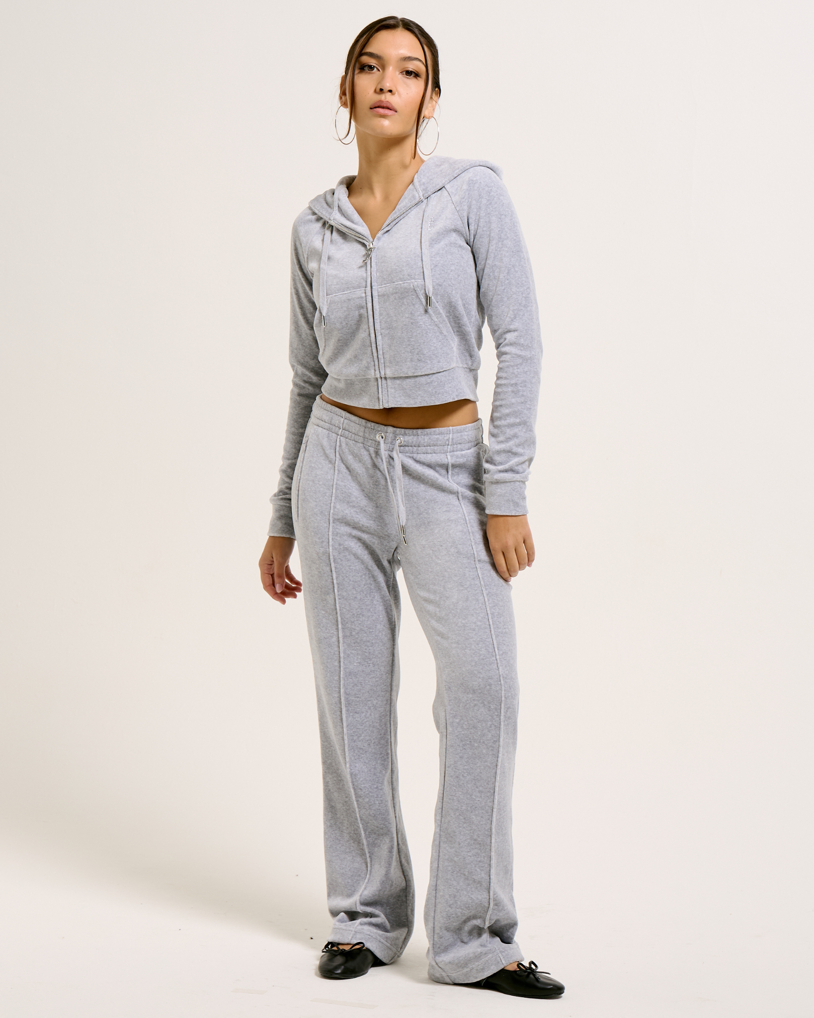 Classic Velour Madison Hoodie Silver Marl - Juicy Couture Scandinavia