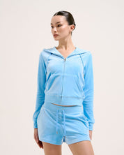 Eve Velour Shorts Alaskan Blue - Juicy Couture Scandinavia