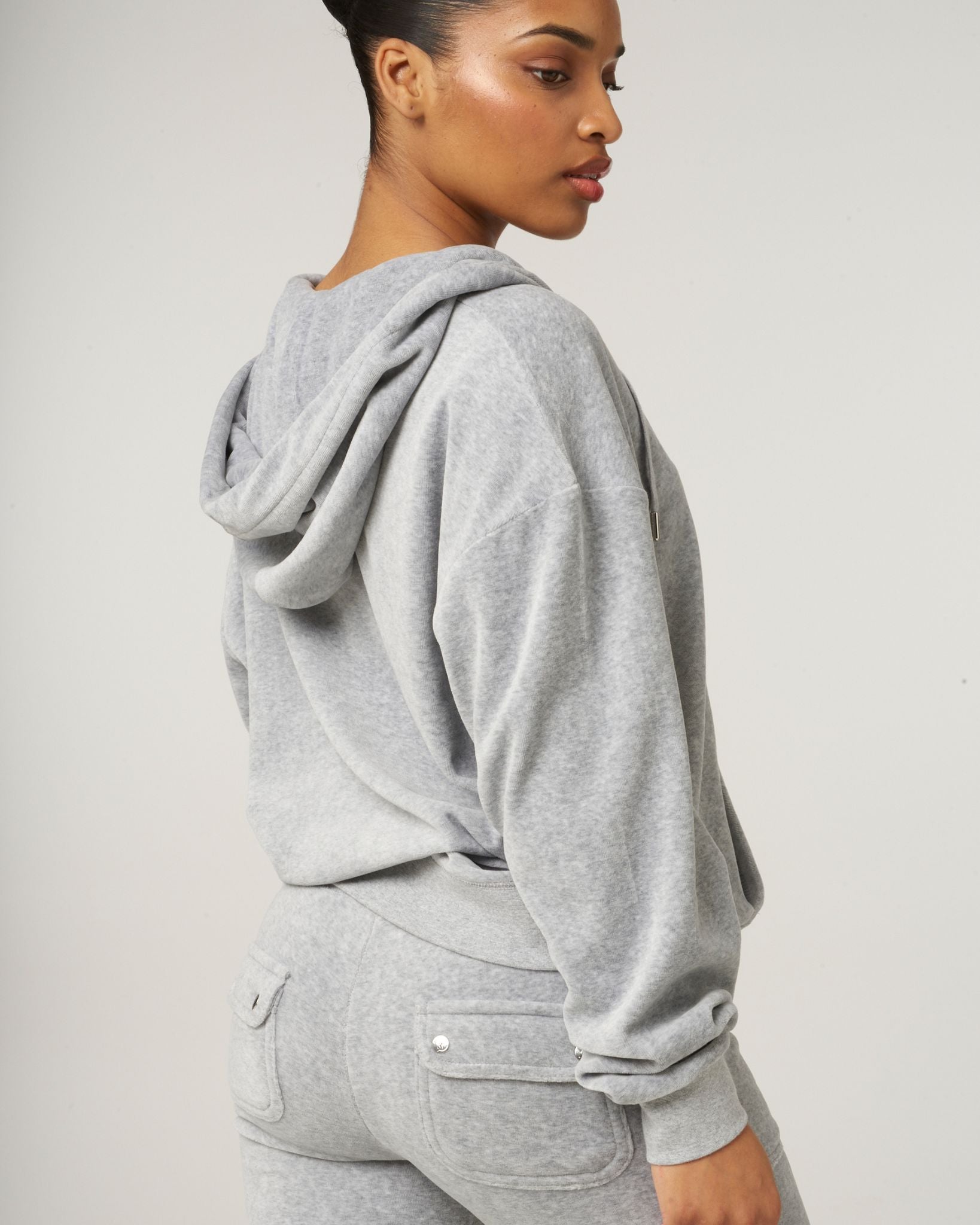 Halan Oversized Zip Through Hoodie Silver Marl - Juicy Couture Scandinavia