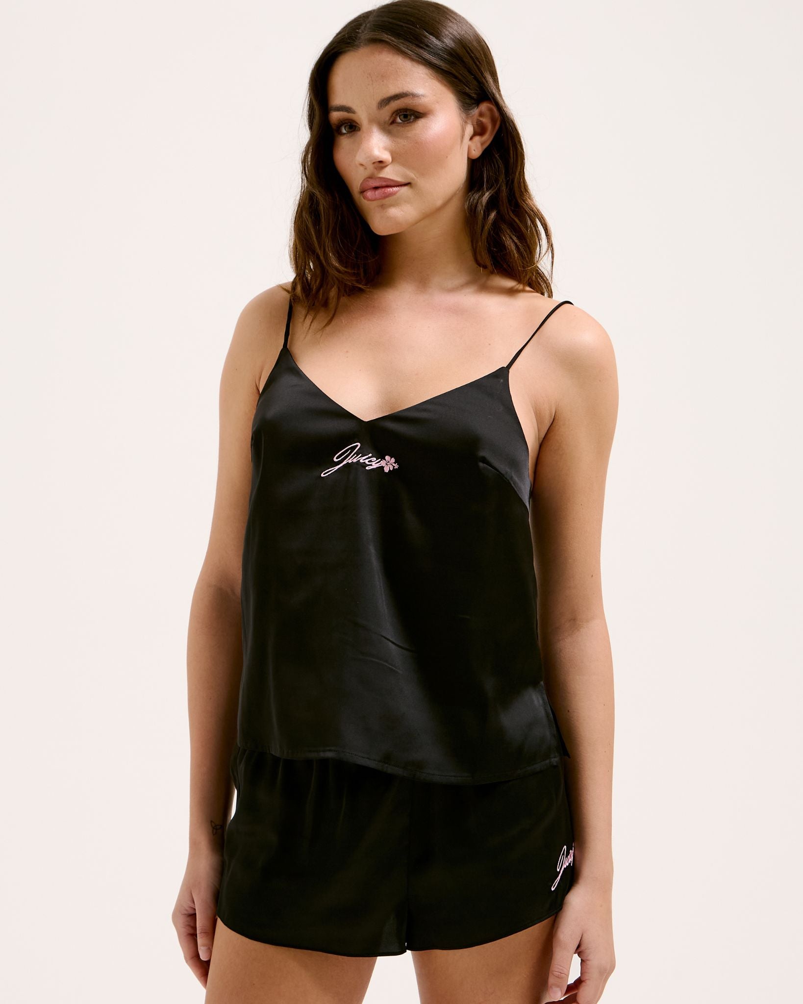 Cami Cropped Satin V-Neck - Juicy Couture Scandinavia