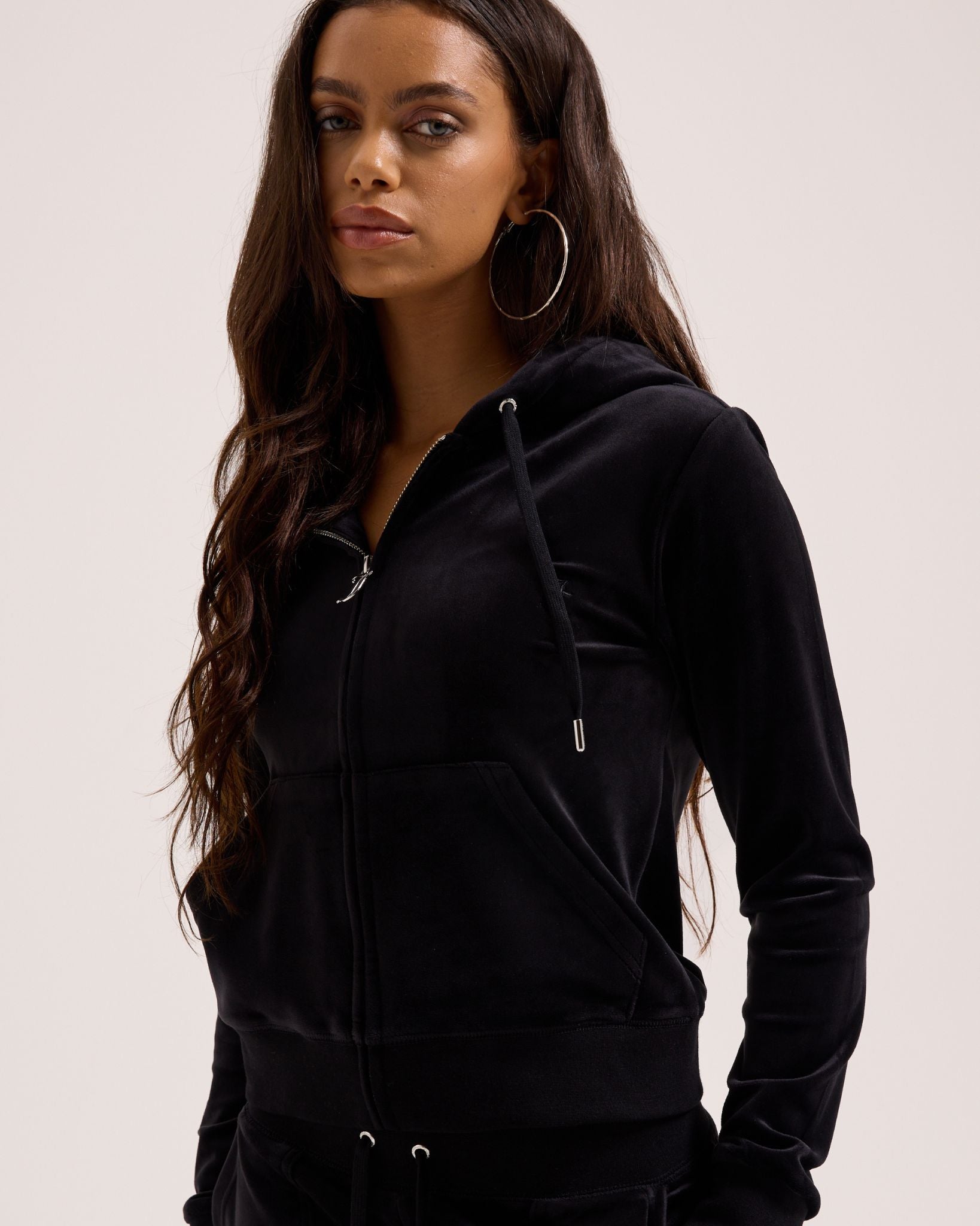 Juicy Couture Classic Velour Robertson Zip Hoodie Black