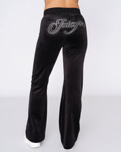 Scatter Diamante Velour Layla Pant Black - Juicy Couture Scandinavia