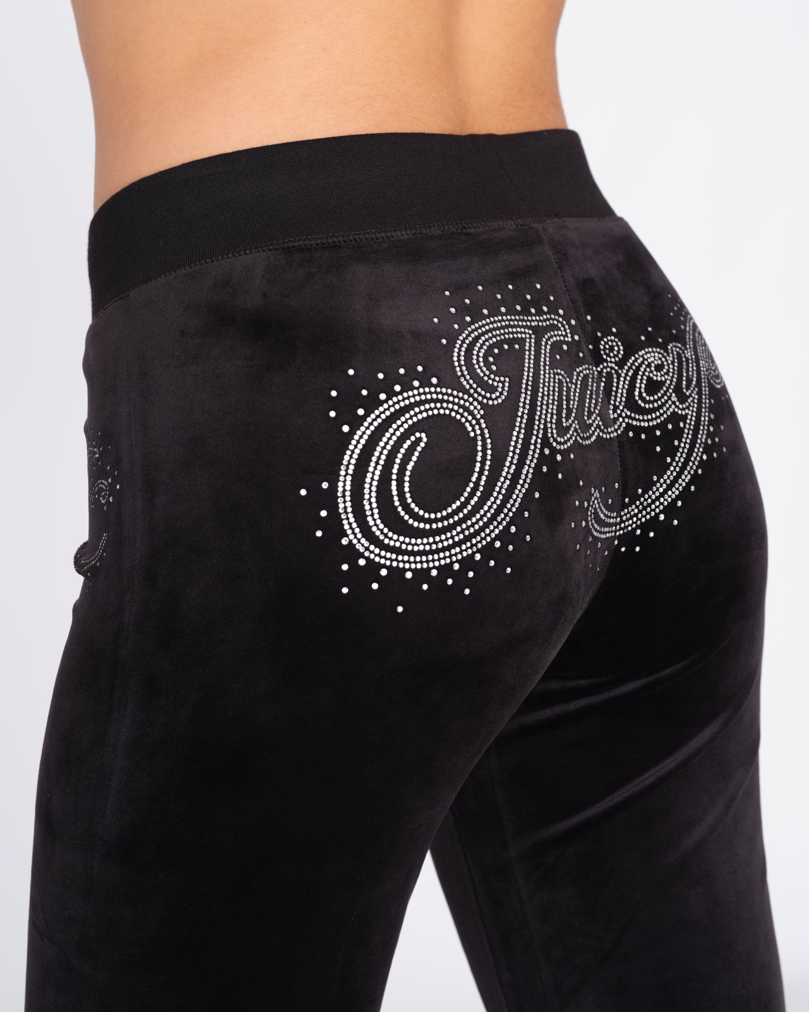 Scatter Diamante Velour Layla Pant Black - Juicy Couture Scandinavia
