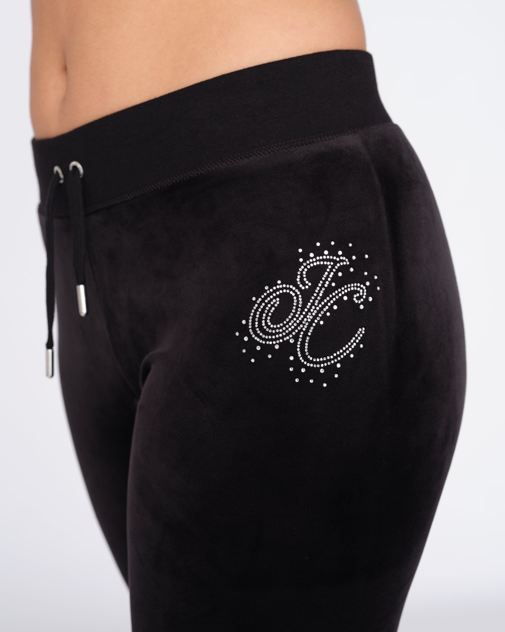 Scatter Diamante Velour Layla Pant Black - Juicy Couture Scandinavia