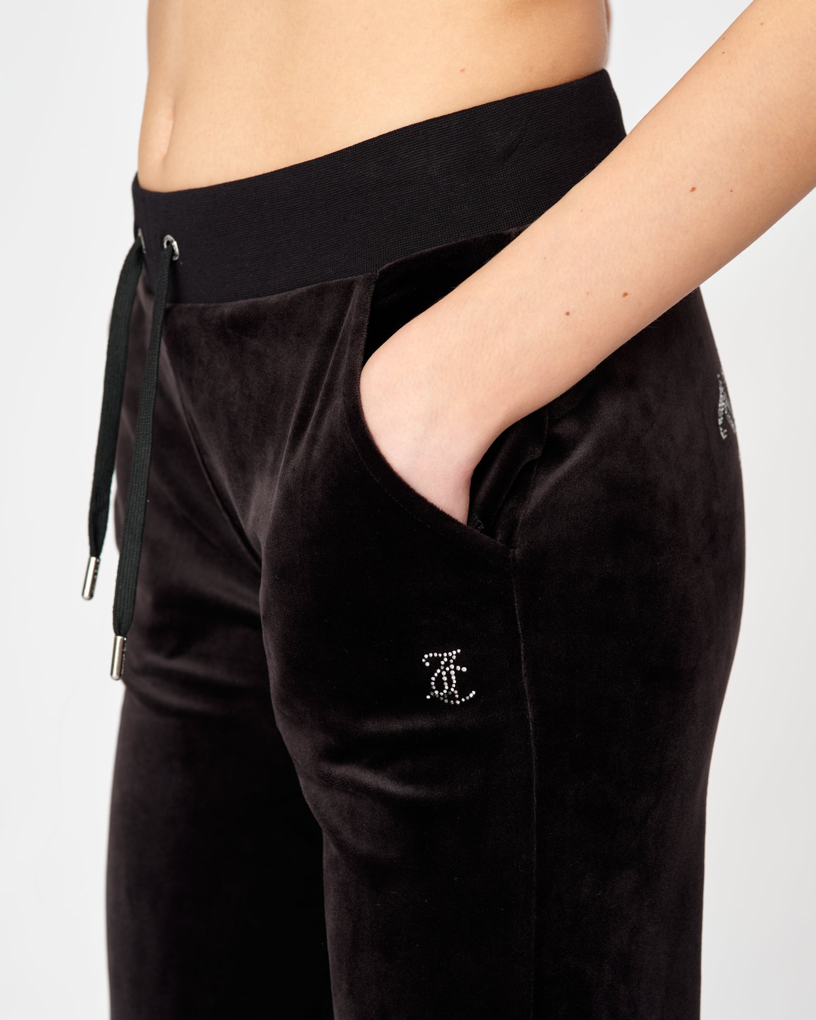 Classic Velour Arched Diamante Del Ray Pant Black - Juicy Couture Scandinavia