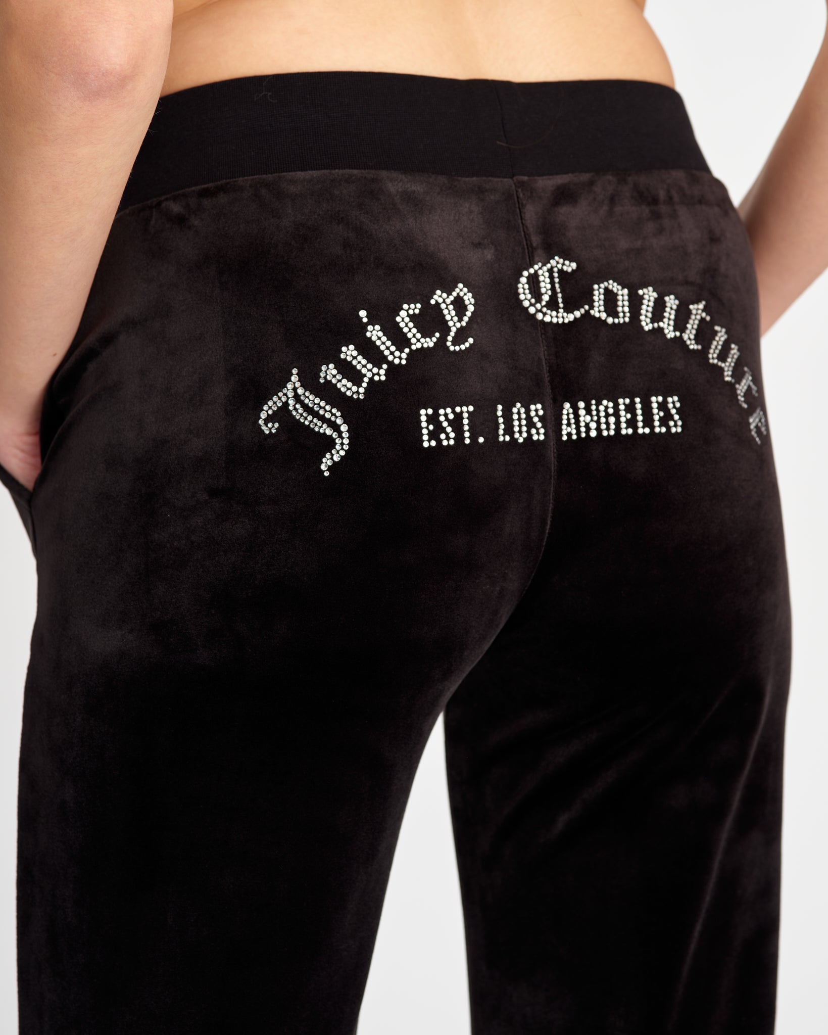 Classic Velour Arched Diamante Del Ray Pant Black - Juicy Couture Scandinavia