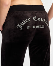 Classic Velour Arched Diamante Del Ray Pant Black - Juicy Couture Scandinavia