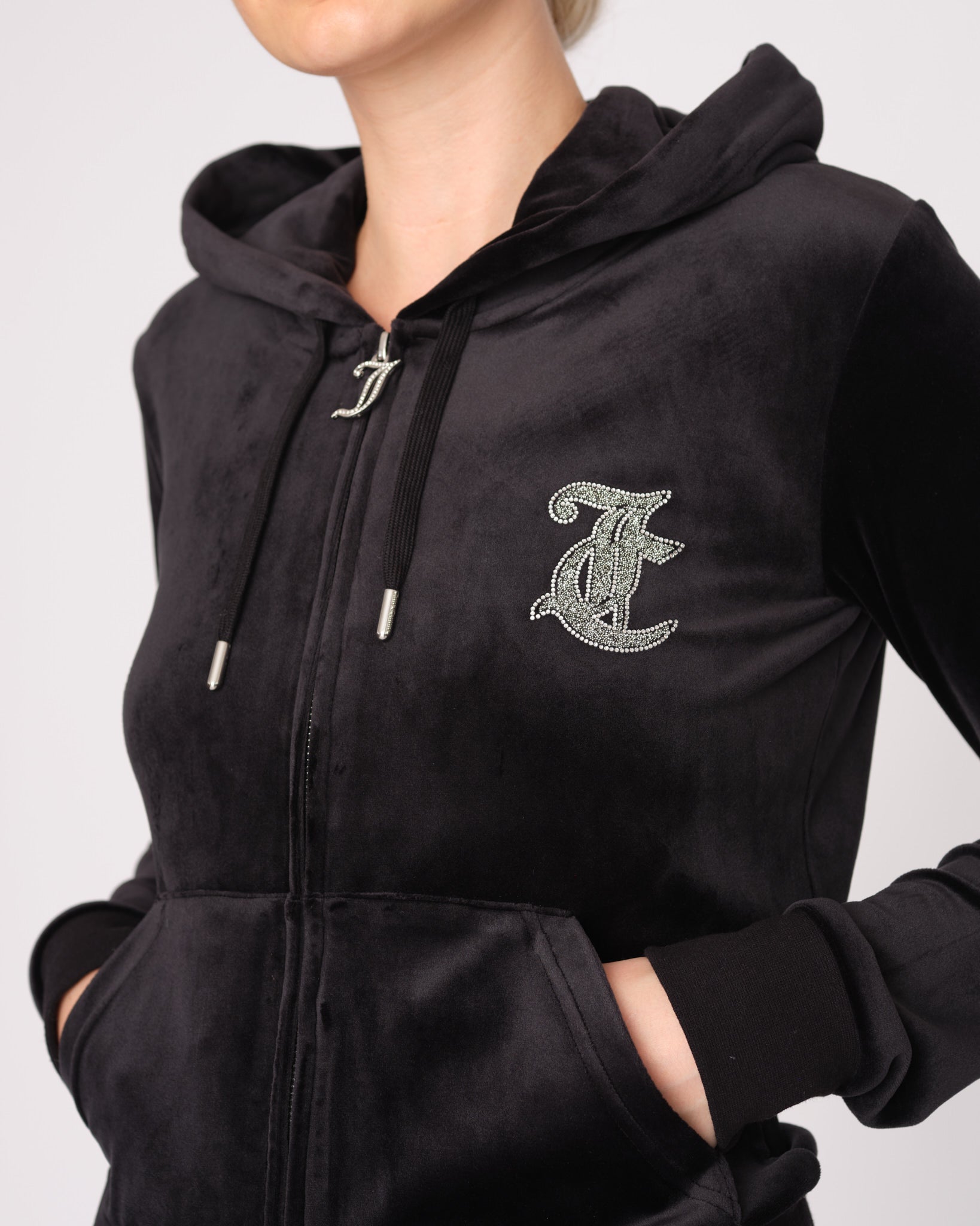 Caviar Bead Western Diamante Robertson Hoodie Black - Juicy Couture Scandinavia