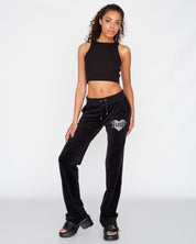 Classic Velour Del Ray Diamante Diamante Pant Black - Juicy Couture Scandinavia