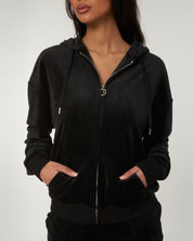 Halan Oversized Zip Through Hoodie Black