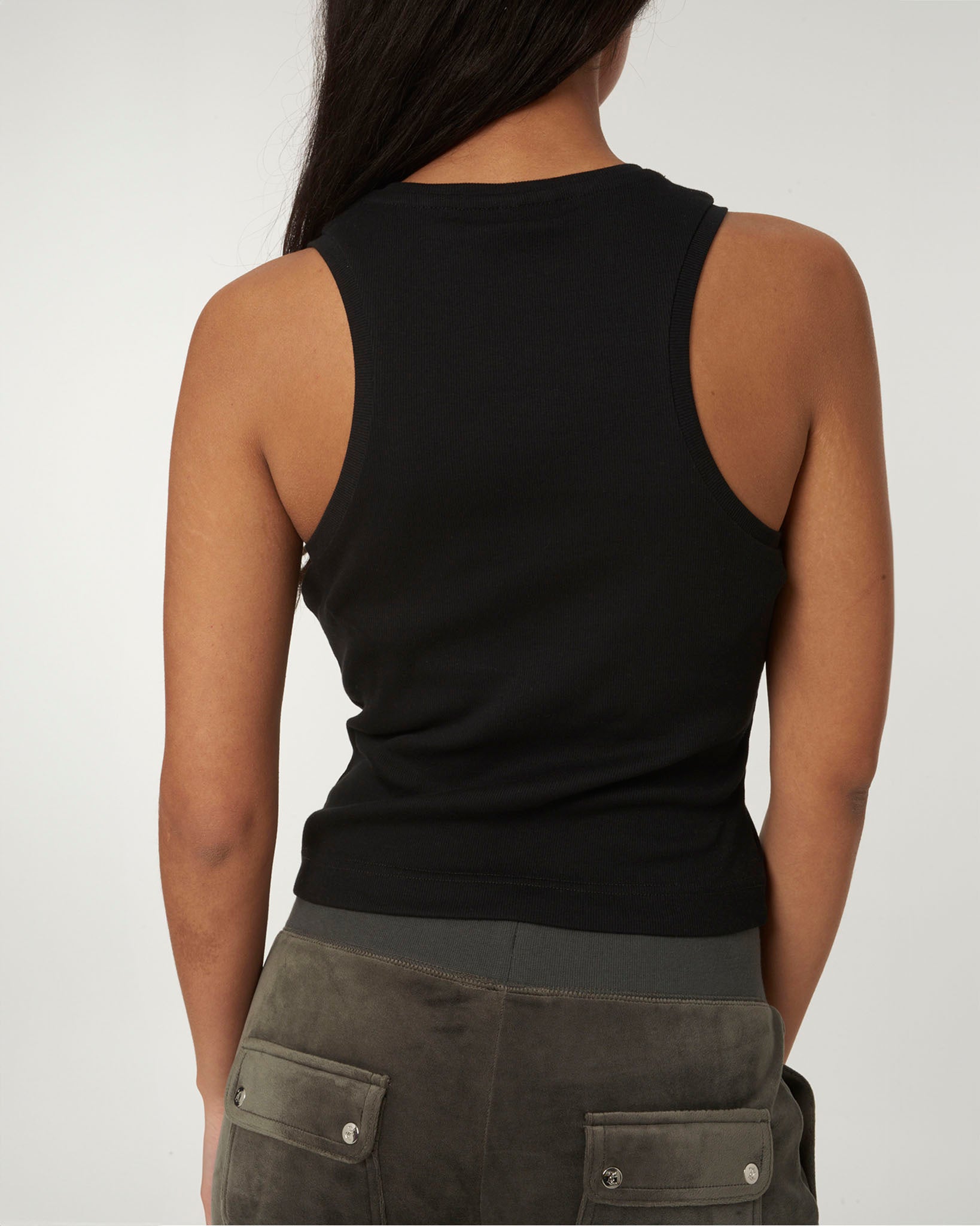 Beckham Rib Jersey Vest Black