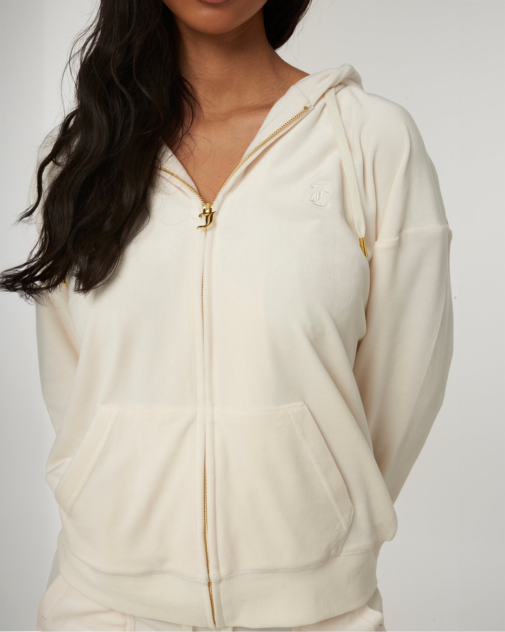 Halan Oversized Zip Through Hoodie Gold Sugar Swizzle