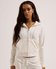 Classic Velour Robertson Zip Hoodie Sugar Swizzle Gold - Juicy Couture Scandinavia