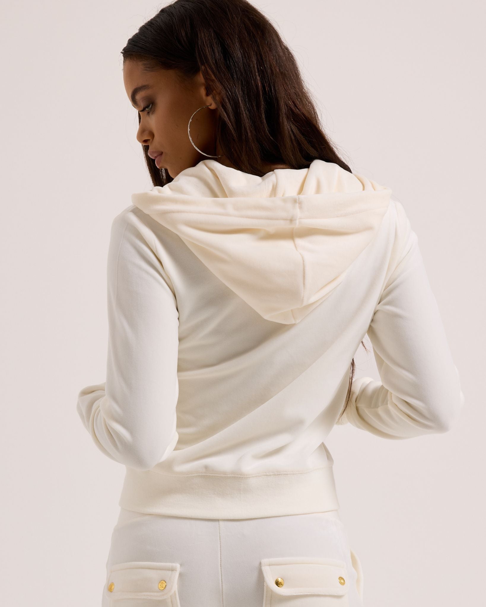 Classic Velour Robertson Zip Hoodie Sugar Swizzle Gold - Juicy Couture Scandinavia