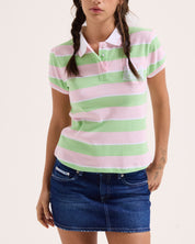 Polo Shirt In Green Pink Stripes - Juicy Couture Scandinavia