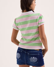 Polo Shirt In Green Pink Stripes - Juicy Couture Scandinavia