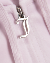 Classic Velour Brendal Crop Oversized Zip Hoodie Orchid Tint