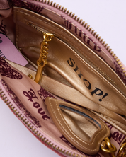 Daydreamer Crest Embroidered Shoulder Bag Dark Red